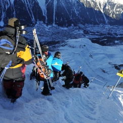 Descente de l'arête de l'Aiguille du Midi